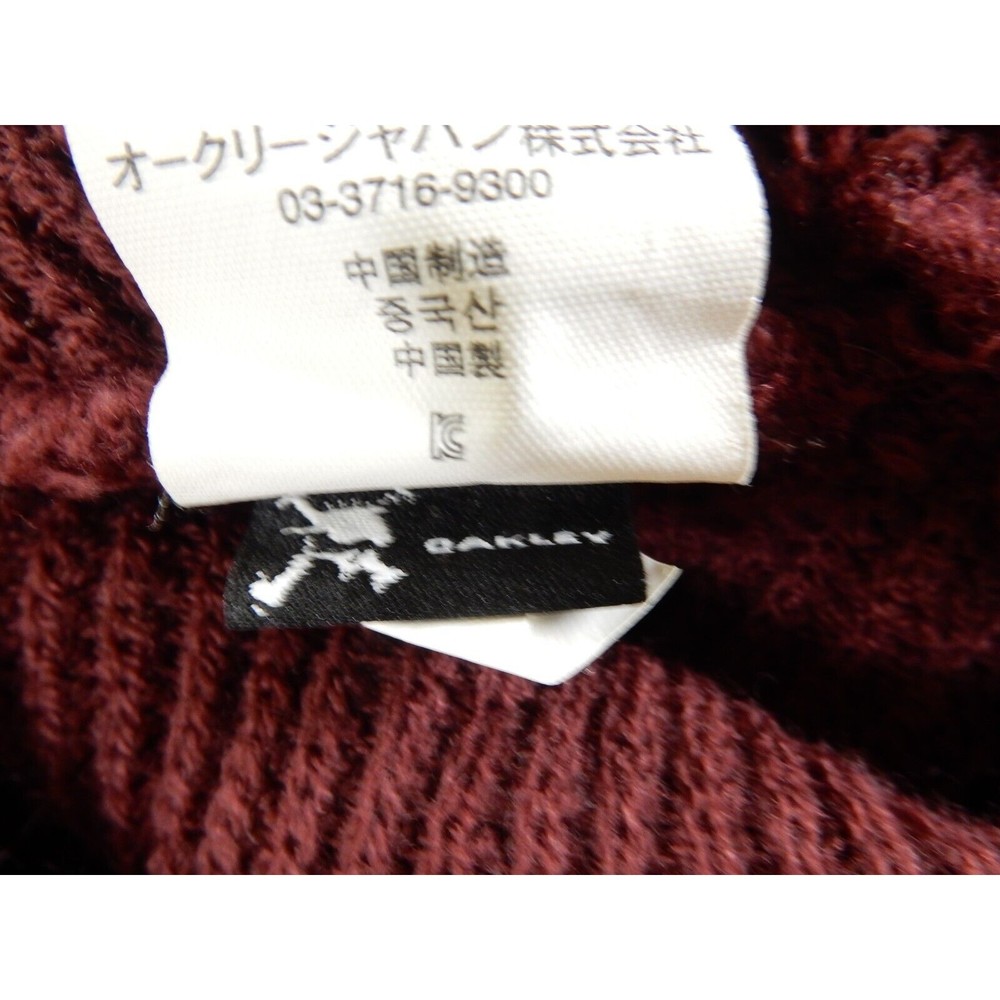 Oakley Beanie Hat Maroon Ribbed Cap Logo Winter Warm Ski Snowboard Skate - Picture 6 of 7